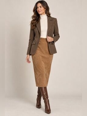 Wildlife Petite sz 10P camel colored long skirt NWT